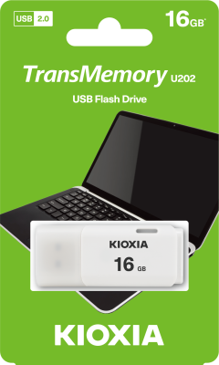 16GB USB2.0 KIOXIA BEYAZ USB BELLEK LU202W016GG4