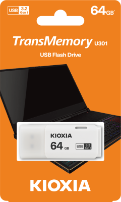 64GB USB3.2 GEN1 KIOXIA BEYAZ USB BELLEK LU301W064GG4