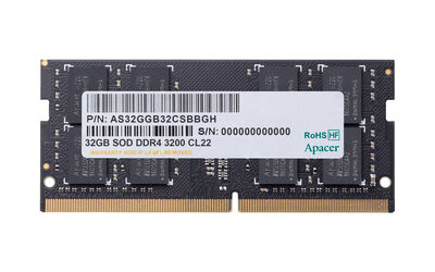 Apacer 32GB (1x32) 3200MHz CL22 DDR4 Notebook SODIMM RAM (ES.32G21.PSI)